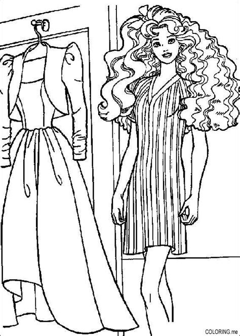 Coloring Page Barbie Dress Up Coloringme