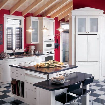 Kavala white porcelain tile $2.89 /sqft size: Show me your red kitchen | Checkered Floors, Red Walls and ...