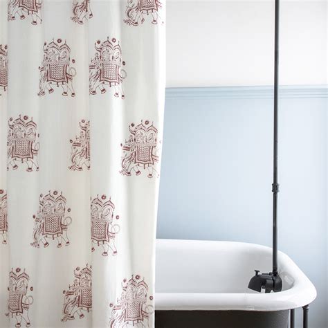 Complement your existing decor with a variety of functional accent pieces. Elephant Shower Curtain in Red - Les Indiennes