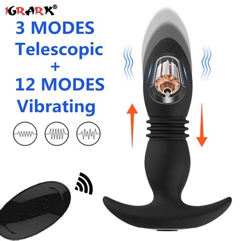 Anal Vibrator Wireless Remote Control Telescopic Dildo Vibrators Male Prostate Massager Butt