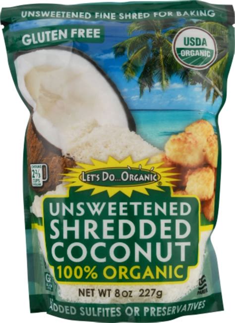 Lets Do Organic Shredded Coconut Unsweetened 8 Oz Vitacost