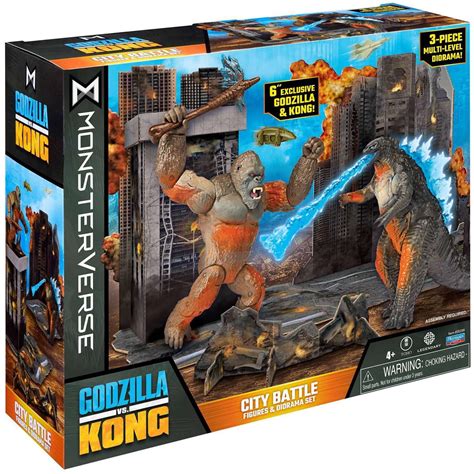 Godzilla Monsterverse City Battle Playset Figures And Diorama Set