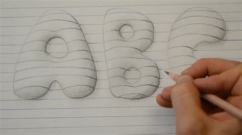 Draw 3d Style Bubble Letters Notepad Art Youtube