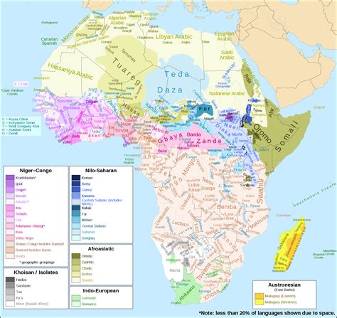 Map Of African Languages Africa Map Languages Of Africa Language Map