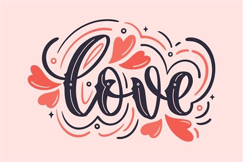 Free Vector Love Lettering In Vintage Style