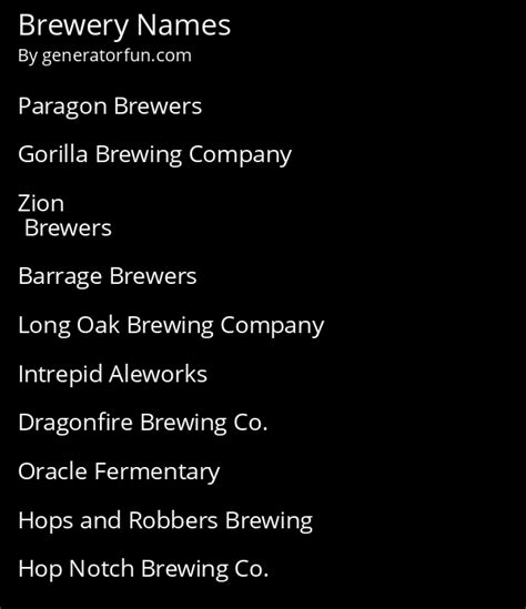 Brewery Name Generator Generate A Random Brewery Name In Book