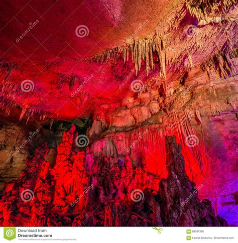 Inside Sataplia Cave Near Kutaisi Stock Photo Image Of Colorful