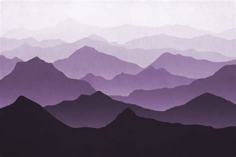 Purple Mountains Ii Wallpaper Purple Painting Mountain Mural
