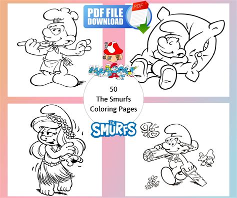 Smurfs Coloring Pages Smurfette Costumes