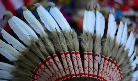An Ancient Headdress Of The Indigenous Tribes Of North America Stock