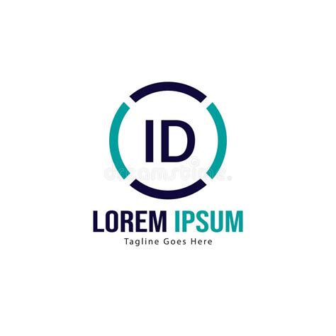 Initial Id Logo Template With Modern Frame Minimalist Id Letter Logo