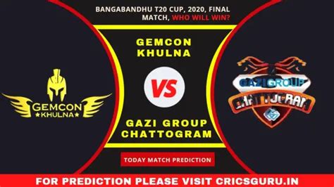 Gk Vs Ggc Prediction Gemcon Khulna Vs Gazi Group Chattogram Final