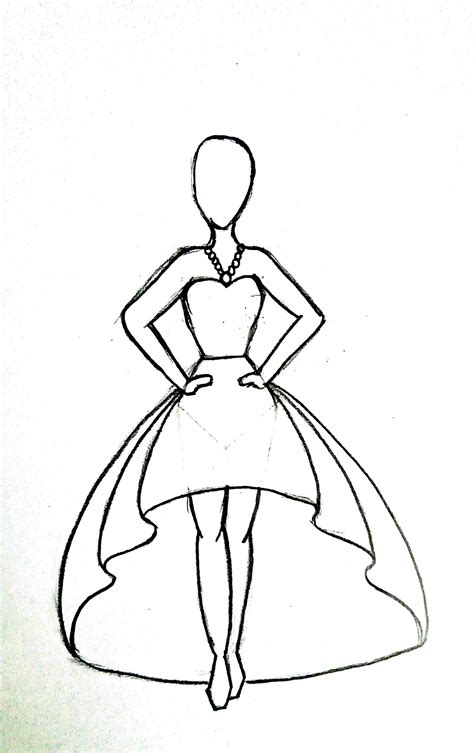 Fashion Dress Drawing Step By Step Draw Step By Step In A New Application For How To Draw A