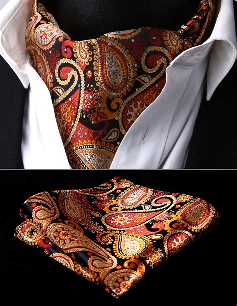 Classic Pocket Square Fashion Necktie Paisley Mens Silk Jacquard Cravat