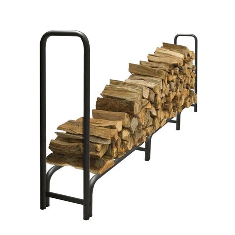 Uniflame Decorative Firewood Rack With Removable Leather Log Carrier W
