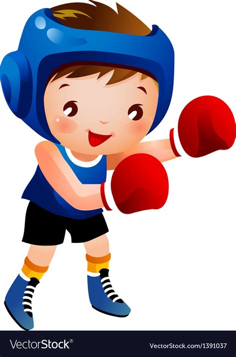 Boy With Boxing Glove Royalty Free Vector Image