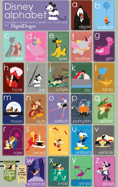 Disney Alphabet X Cards Etsy Disney Alphabet Disney Classroom