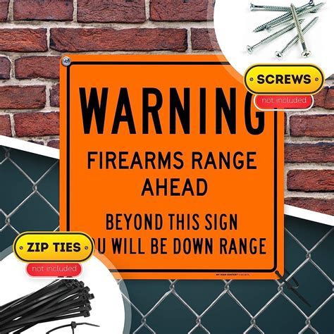 Warning Firearm Gun Shooting Range Sign 12 X 12 0 40 Aluminum Fade