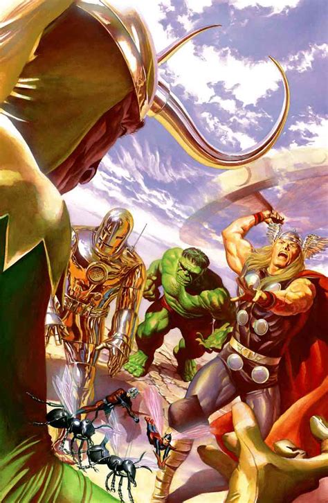 Alex Ross Avengers 1 Dlx Giclee On Canvas Marvel Dc Comics Fine Art