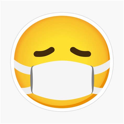 Emoji Face With Medical Mask T Sticker By Mkmemo1111 Emoji Faces
