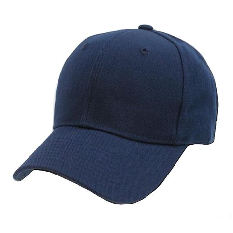 Decky Plain Solid Fitted Baseball Cap Navy Blue 8 Sizes Available At