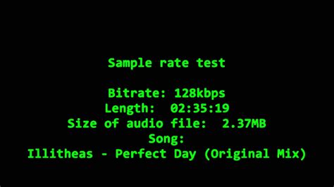128 Kbps Sample Bitrate Sound Test Youtube