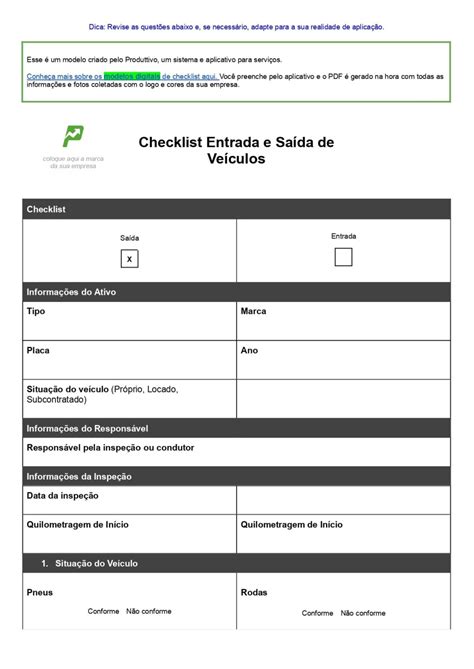 Modelo De Check List De Veiculos