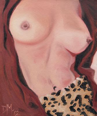 Nude Female Oil Painting Erotica Woman Girl Pinup Signed Art Modern Pop
