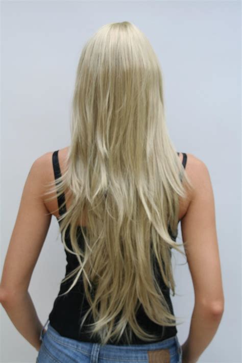 Sexy Perücke Blondhellblonde Haare Sehr Lange Glatte Frisur Wig 75 Cm