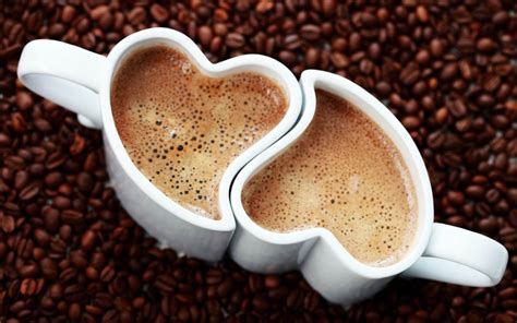 The Lovely Cups Of Coffee Hearts Shape