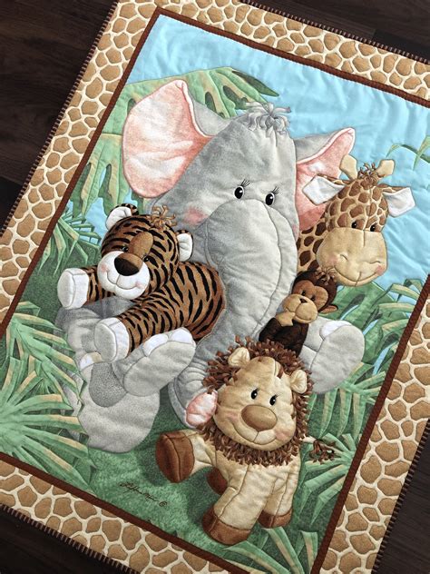 Jungle Babies Baby Animals Baby Quilt Jungle Quilt Animal Etsy