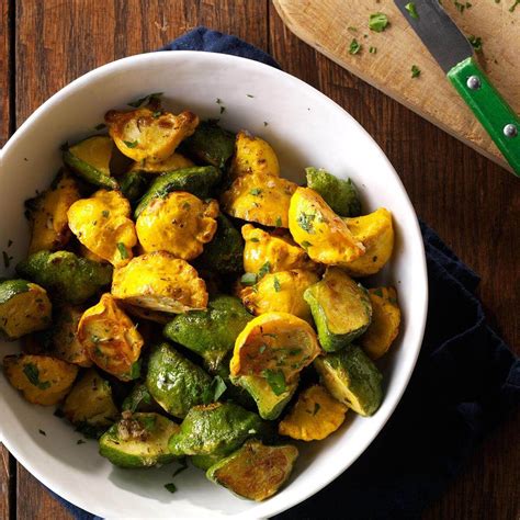 Garlic Herb Pattypan Squash Recipe Taste Of Home