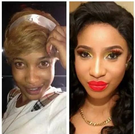 Nigerian Female Celebrities With And Without Makeup Pictures