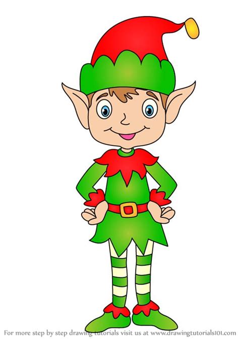 Step By Step How To Draw Christmas Elf
