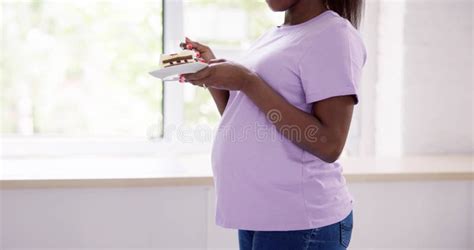 Hungry Pregnant Woman Eating A Big Burger Junk Food Stock Image Image Of Meal Hungry 71692989