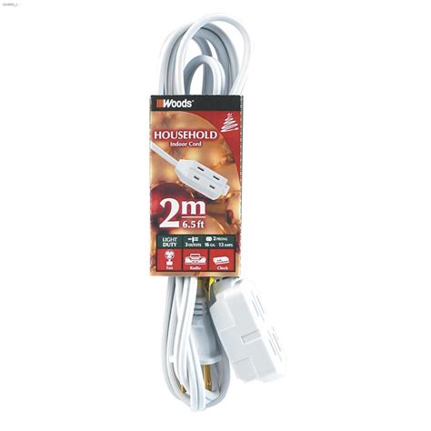 Iiiwoods 3 Outlet 16 Awg 2c 2 M White Interior Extension Cord