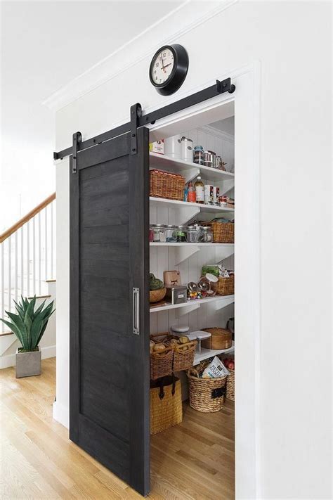 Food storage cabinet/with barn doors kitchen dining cupboard millerwoodcustoms. Pantry Barn Door Black Barn Door The pantry barn door was ...