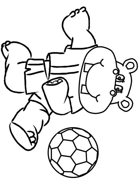 Soccer (11 coloring pages) coloring page #641. Coloring & Activity Pages: Hippo Playing Soccer Coloring Page