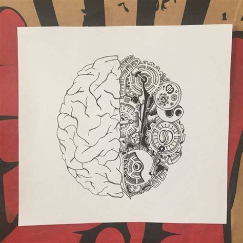 Anatomical Steampunk Brain Brain Drawing Brain Tattoo Surealism Art