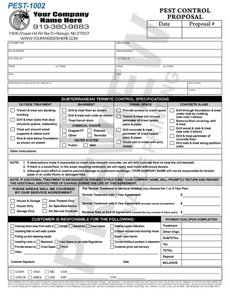 Be sure to clearly identify what your service does and does not cover. Pest Control Contract Template | Resume Examples