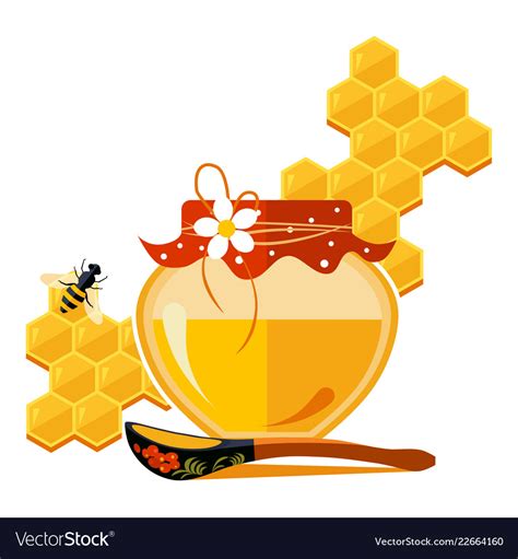 Jar With Honey Royalty Free Vector Image Vectorstock