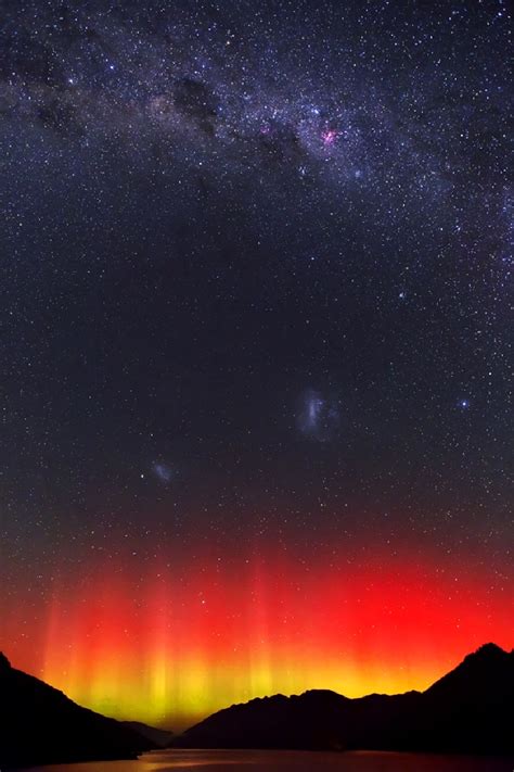 Aurora Milky Way Galaxy Large Magellanic Cloud Galaxy And Small
