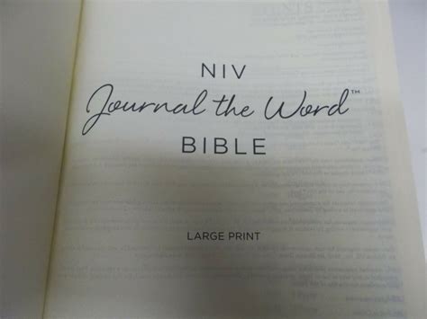2011 Niv Journal The Word Bible Large Print Black Hc With Elastic