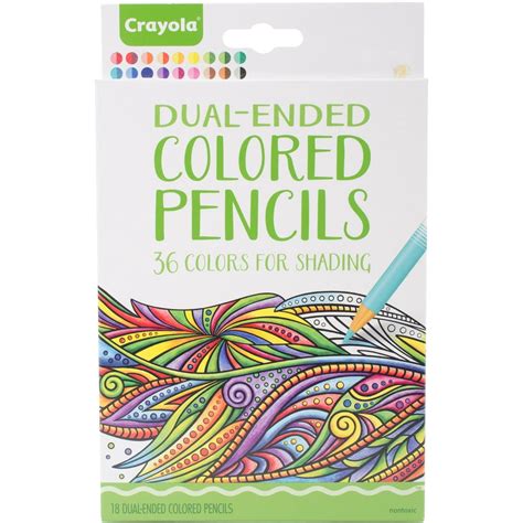 Crayola Dual Ended Colored Pencils For Shading 36 Count With Sharpener