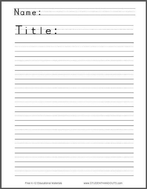 Write A Story Worksheet For Kids Student Handouts