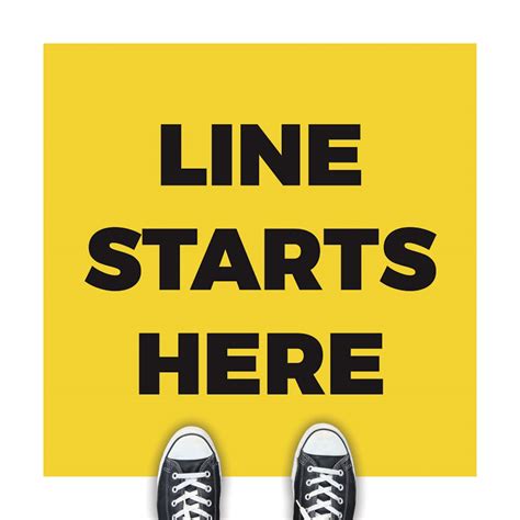 Yellow Line Starts Here Floor Sticker Church Banners Outreach Marketing