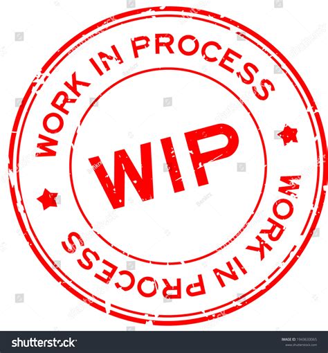 Grunge Red Wip Work Process Word Stock Vector Royalty Free 1943633065
