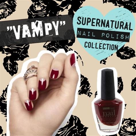 Re Create This Boo Tiful Half Crescent Mani With 2nd Loves Supernatural Nail Polish In Vampy