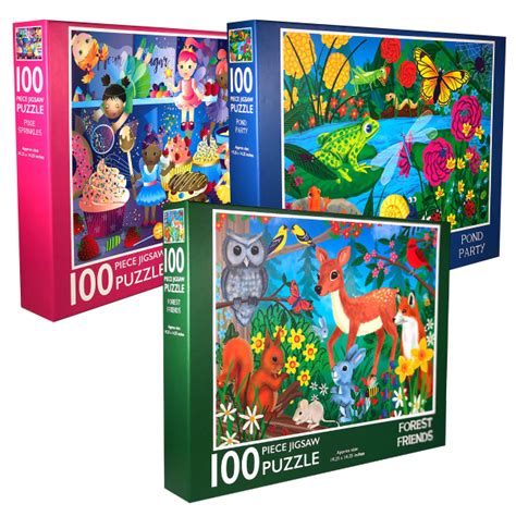 Meh 3 Pack Of Page Publications 100 Piece Puzzles