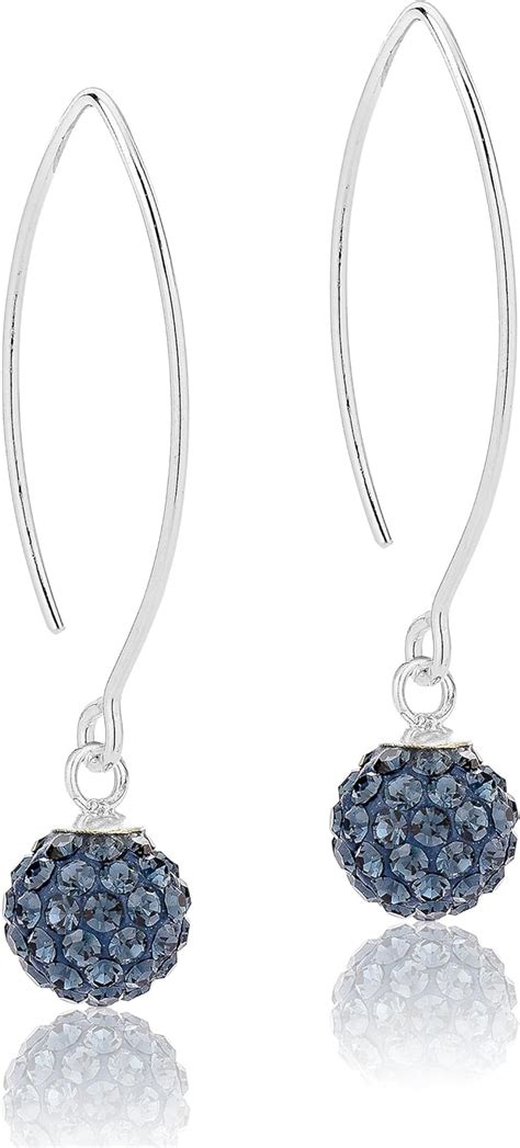 Dtpsilver 925 Sterling Silver And Swarovski Crystal Elements Round
